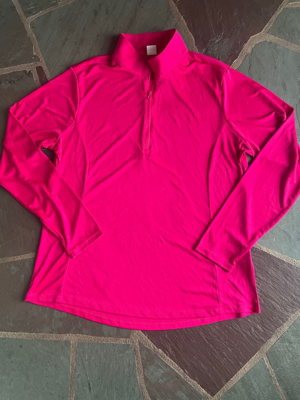 NWOT Sport-Tek Bright Pink Quarter-Zip Long Sleeve Performance Top